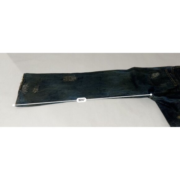 Alchemist Miami Distressed Wide Leg Jeans in Blue - Picture 3 of 5